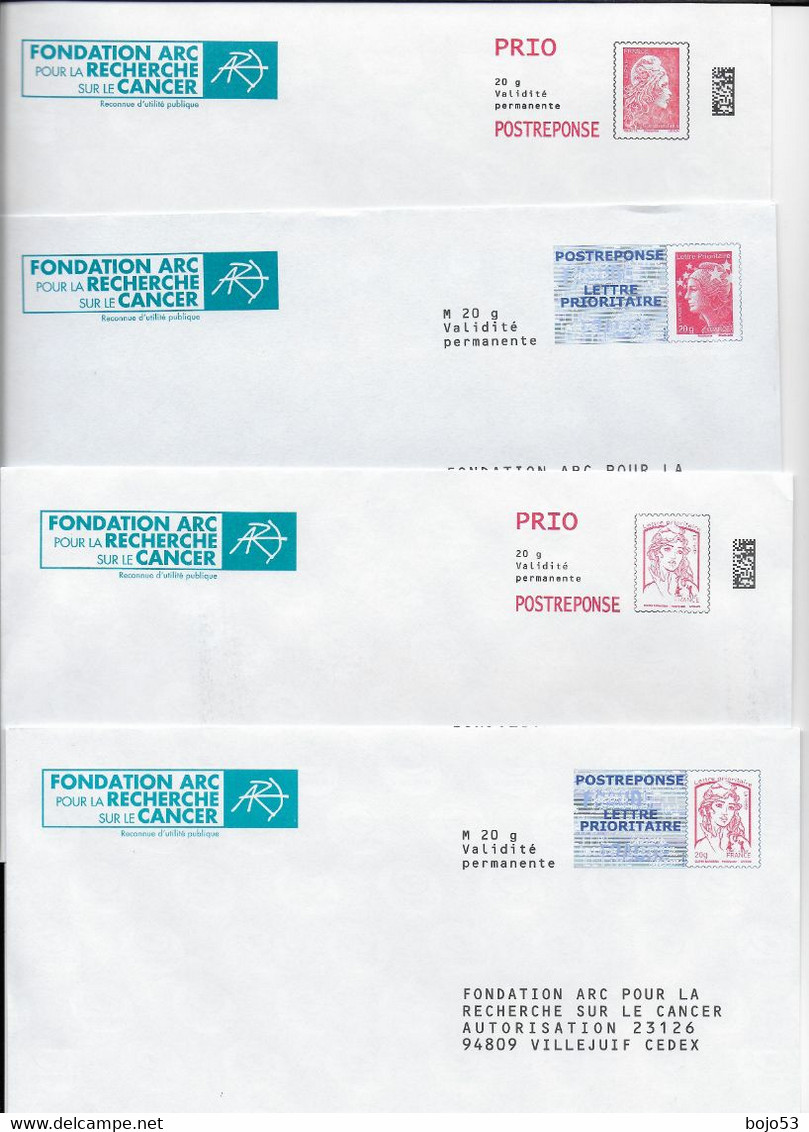 ASSOCIATION POUR LA RECHERCHE SUR LE CANCER -   Lot De 4 Enveloppes Différentes - Prêts-à-poster:  Autres (1995-...)