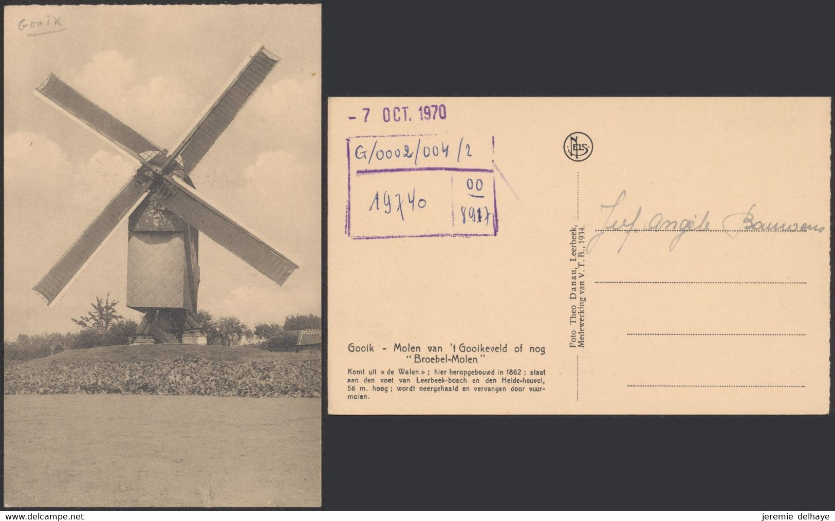 Carte Postale - Gooik : Molen, Moulin (Nels) - Gooik