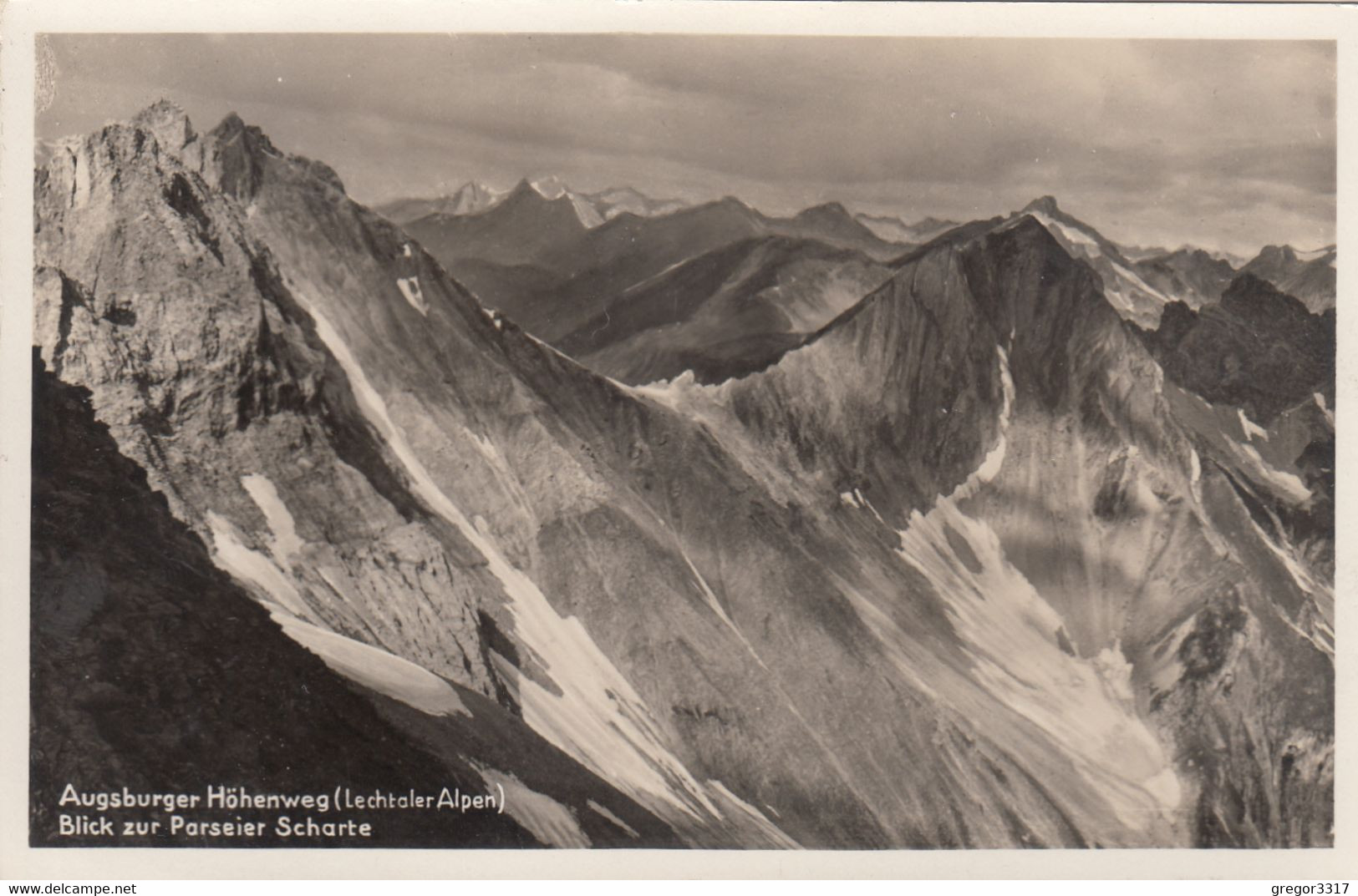 3037) AUGSBURGER HÖHENWEG - Lechtaler Alpen - Blick Zur PARSEIER SCHARTE - Tolle Alte AK !! Viele Hüttenstempel ALT ! - Lechtal