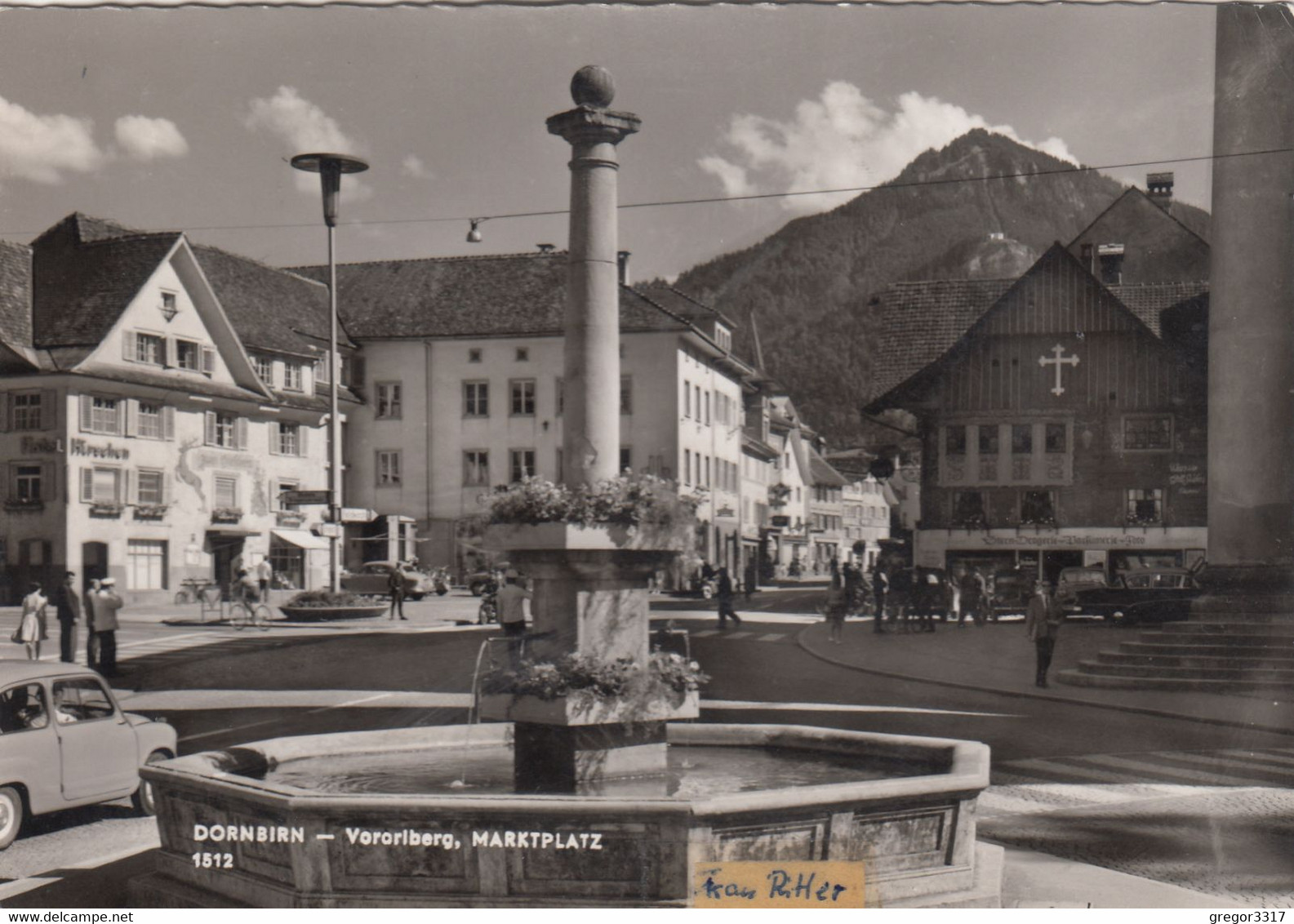 3059) DORNBIRN - Vorarlberg - MARKTPLATZ Mit AUTO Detail - Polizist - Radfahrer U. Haus DETAILS Alt - Dornbirn