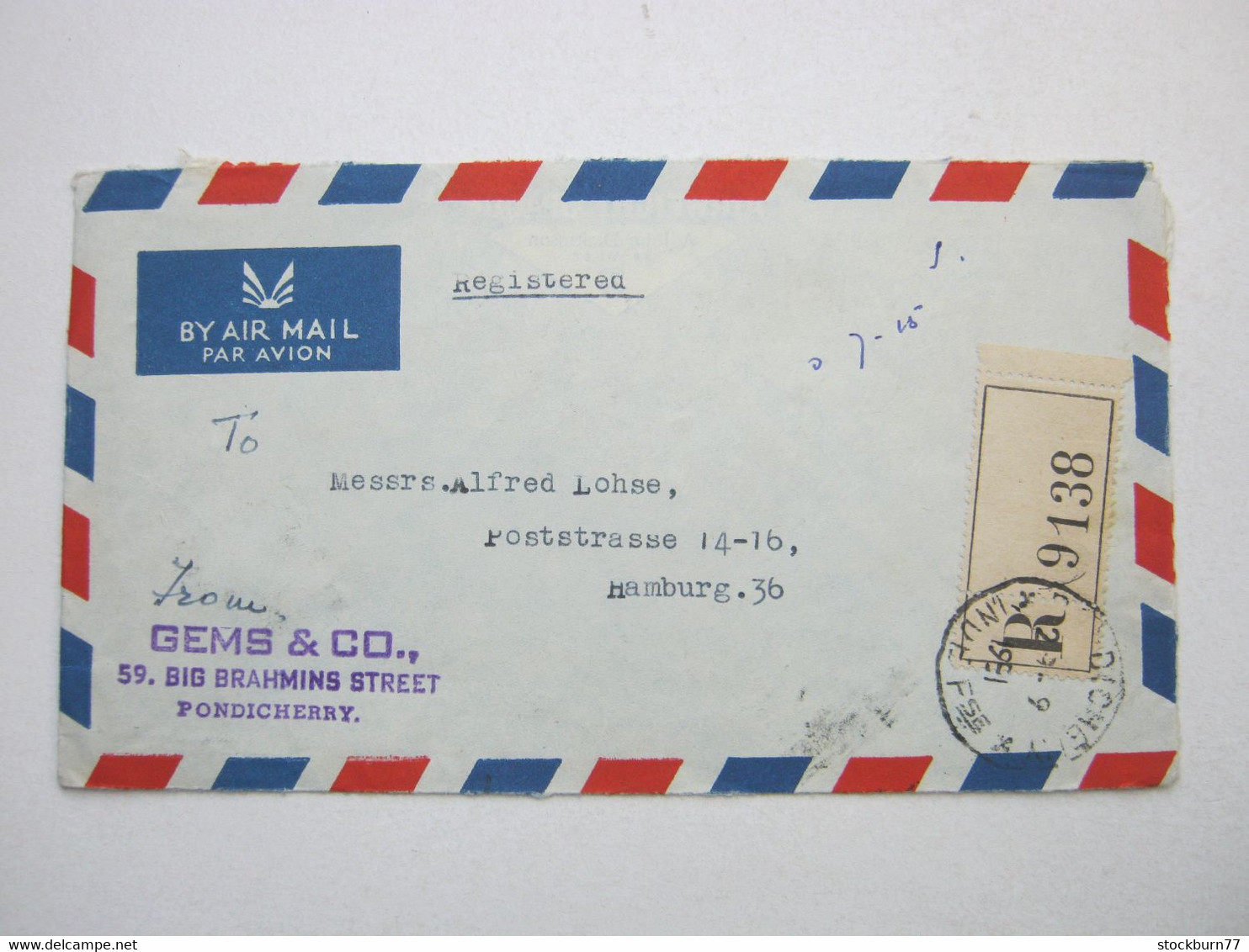 INDIEN,  Lettre  1951 A  Allemagne - Lettres & Documents