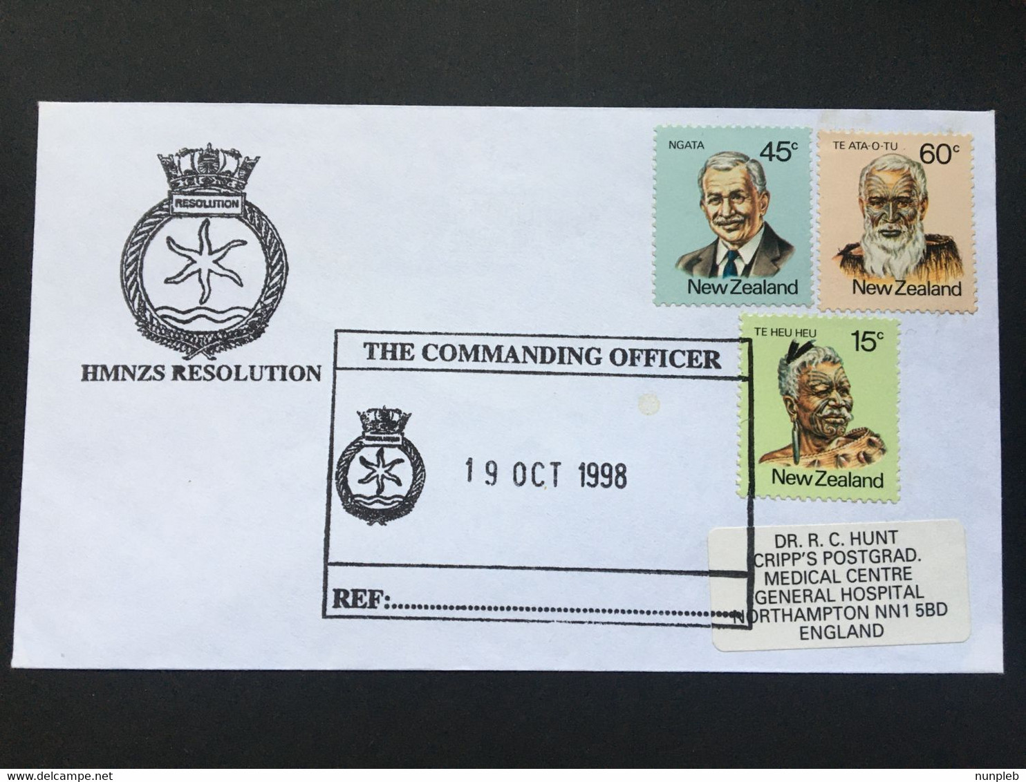 NEW ZEALAND 1998 Cover With `Commanding Officer HMNZS Resolution` Cachet - Briefe U. Dokumente