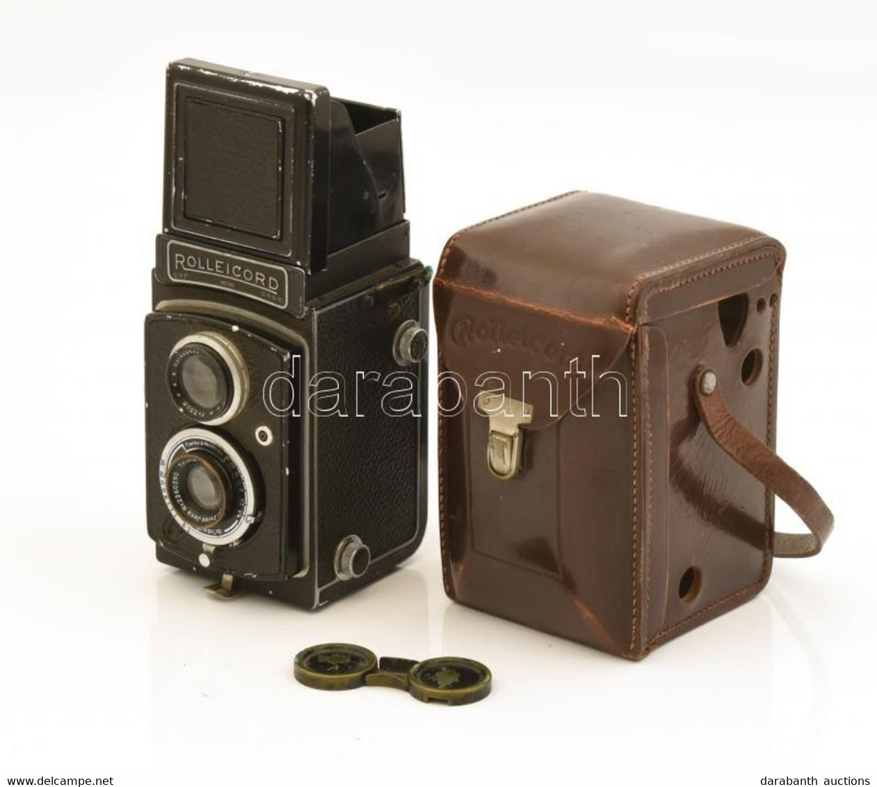 Cca 1938-1947 Rolleicord Ia Model 3 Fényképezőgép Zeiss Triotar 4,5/7,5 Cm és Heidosmat Anastigmat 4/7,5 Cm Objektívekke - Cameras