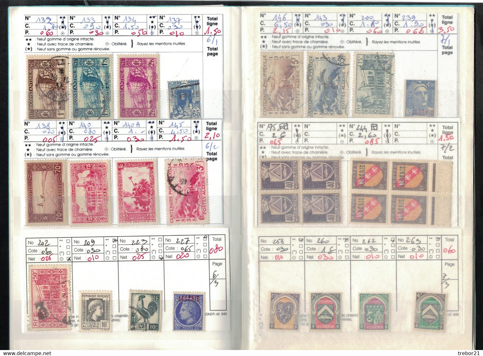 Carnet D'ALGÈRIE - Cote YVERT 268 €uros - Collections, Lots & Series