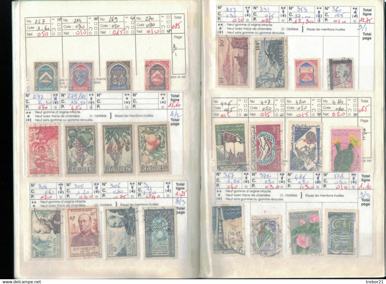 Carnet D'ALGÈRIE - Cote YVERT 268 €uros - Collections, Lots & Series