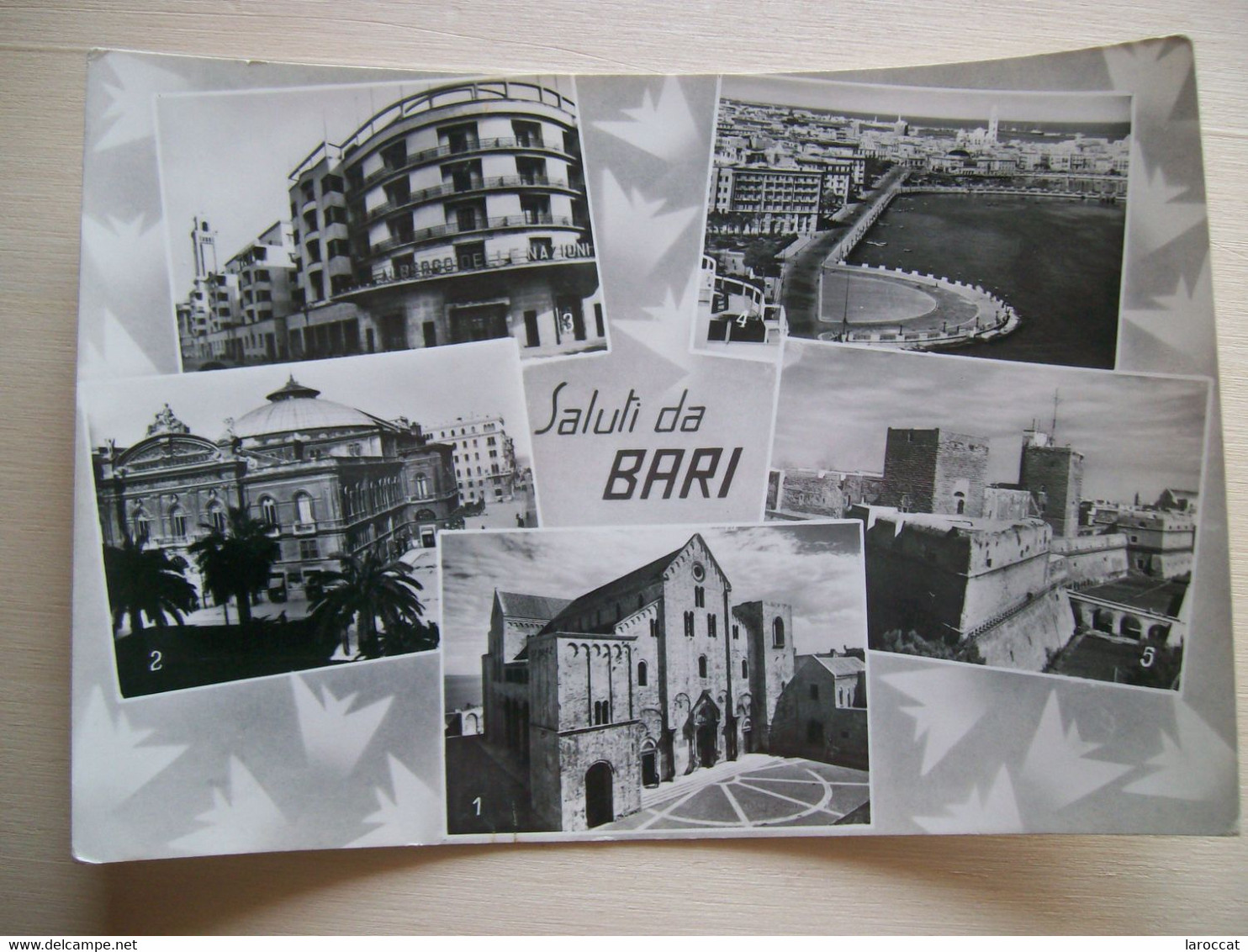 1956 - Saluti Da Bari - Vedute - Castello Svevo - Basilica S. Nicola - Albergo Hotel Delle Nazioni - Teatro Petruzzelli - Greetings From...