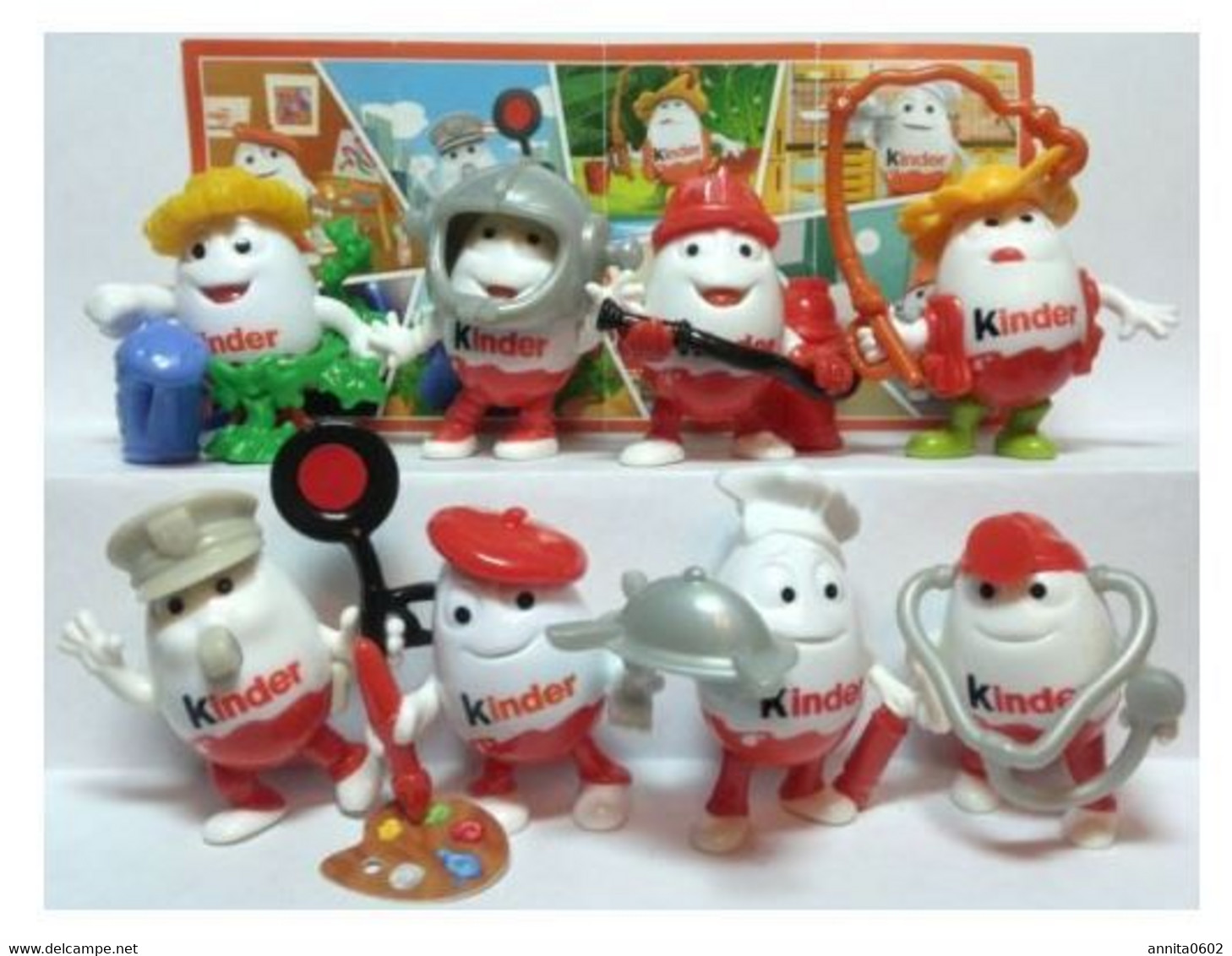 Kinderino Professions 2016 FULL Set KINDER SURPRISE Toys From Egg Komplettsatz Kinderino Berufe Pinter Astronaut Chef - Diddl