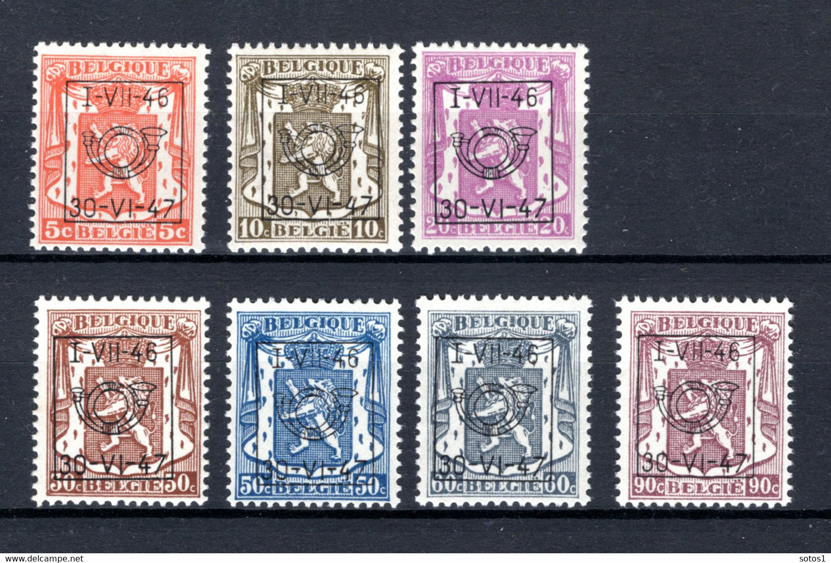 PRE553/559 MNH 1946 - Klein Staatswapen Opdruk Type D - REEKS 31 - Typos 1936-51 (Petit Sceau)