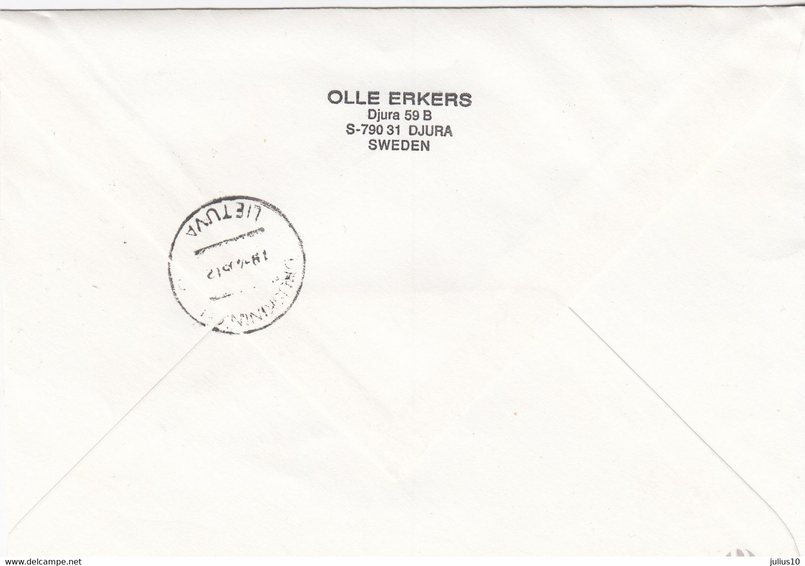 Cover From SWEDEN To  LITHUANIA 1994 #27083 - Briefe U. Dokumente