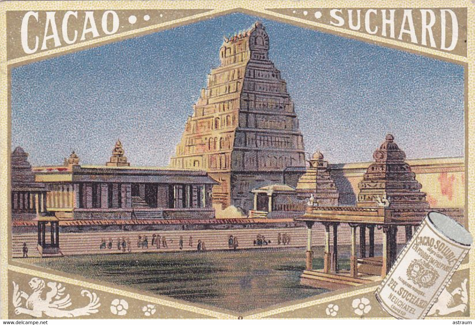 Chromo -publicité Chocolat Suchard - Pagode De Condjeveram ( Indes Orientales ) - Suchard