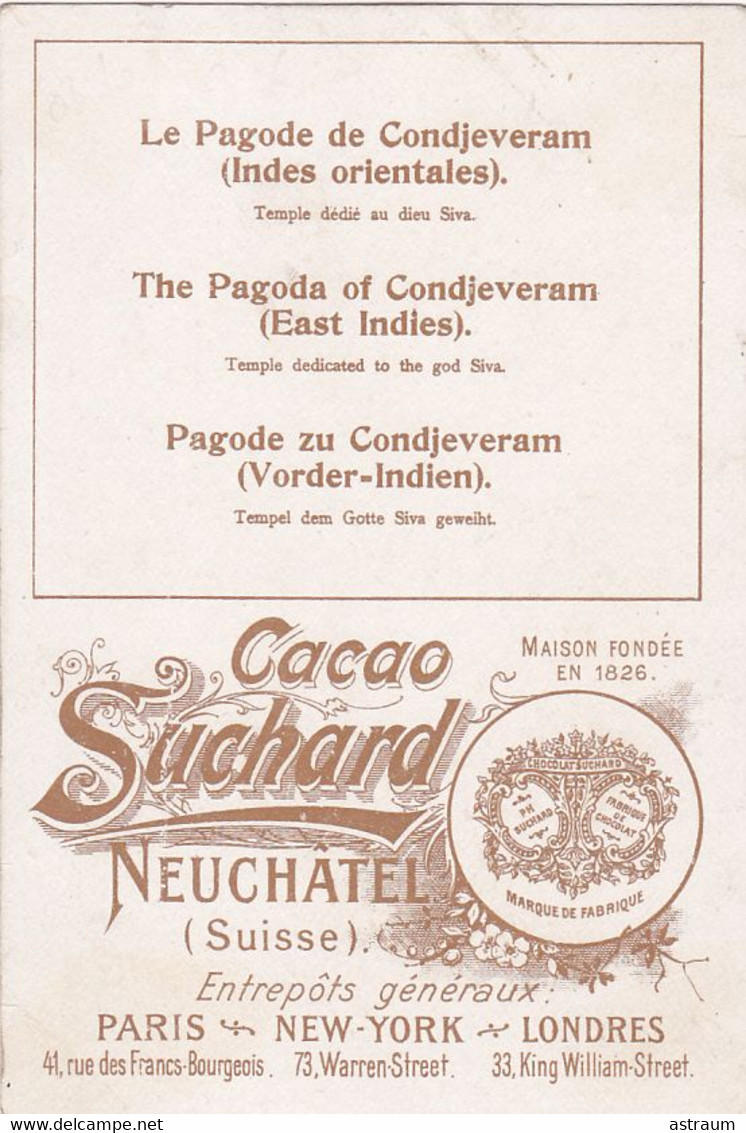 Chromo -publicité Chocolat Suchard - Pagode De Condjeveram ( Indes Orientales ) - Suchard