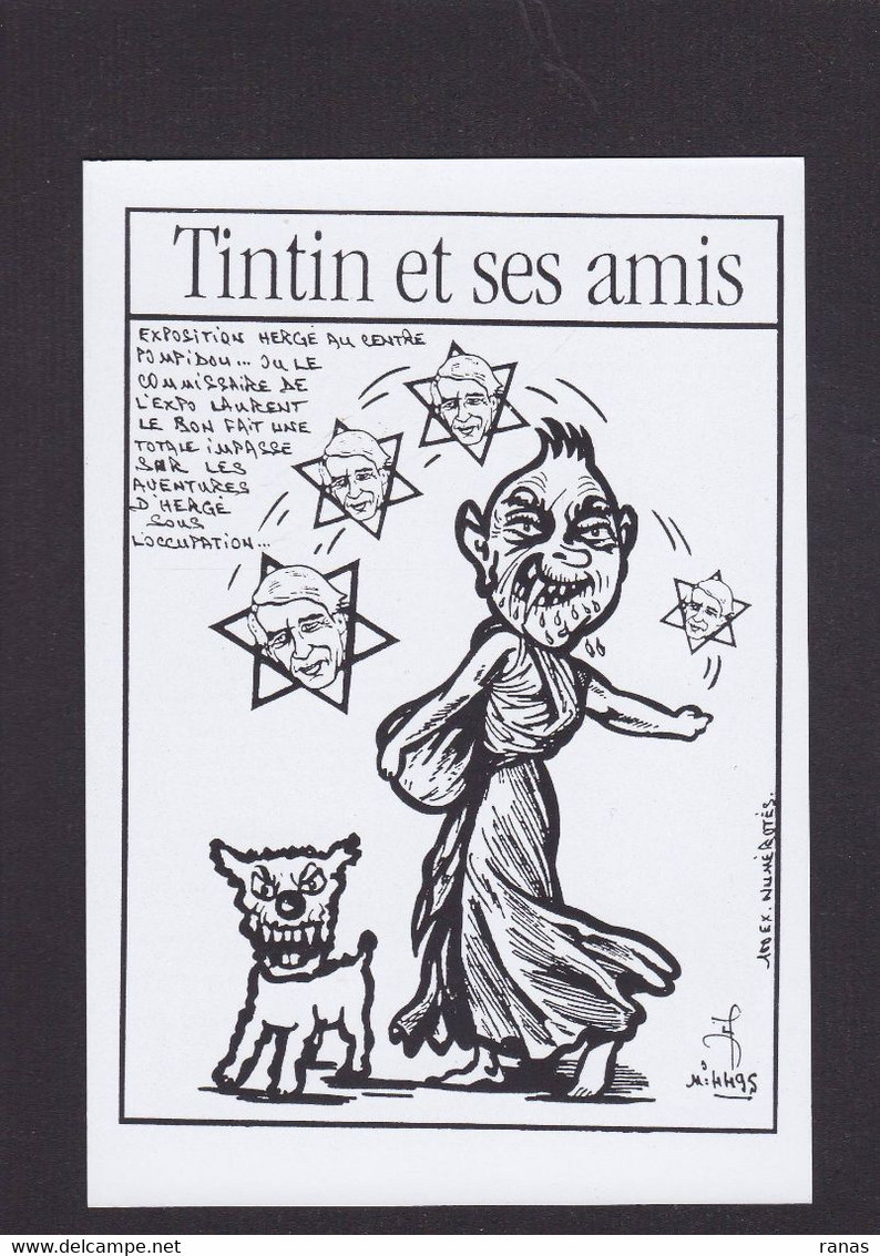 CPM Hergé Tintin Par JIHEL Tirage Limité Signé En 100 Ex. Numérotés Satirique Caricature La Semeuse De Roty - Fumetti