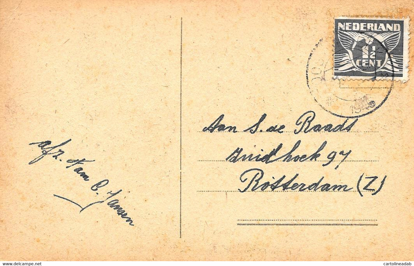[DC12858] CPA - AUGURALE - GELUKKING NIEUWJAAR - BUON ANNO - PERFETTA - Viaggiata 1945 - Old Postcard - New Year