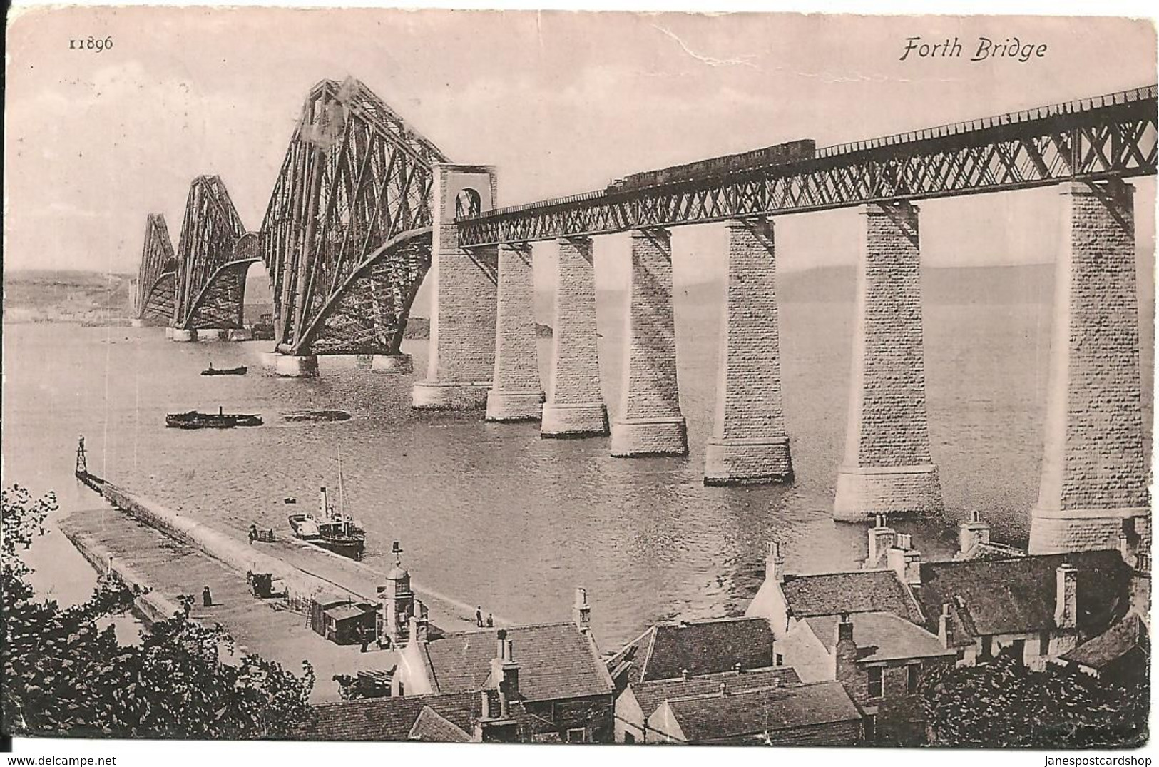 FORTH ROAD BRIDGE WITH TRAIN CROSSING AND GOOD EDINBURGH POSTMARK AND CHARGE MARK - EAST LOTHIAN - East Lothian