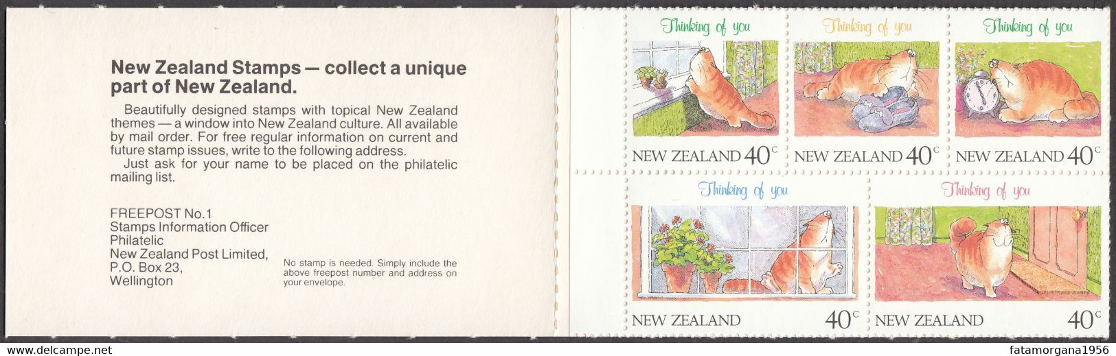 NEW ZEALAND - 1991 - Carnet Nuovo MNH Yvert  C1115 Contenente 5 Valori (Yvert 1115/1119). - Ongebruikt