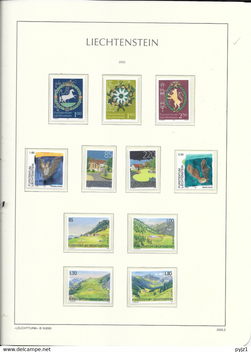 2005 MNH Liechtenstein, Year Complete According To Michel,  Postfris - Années Complètes