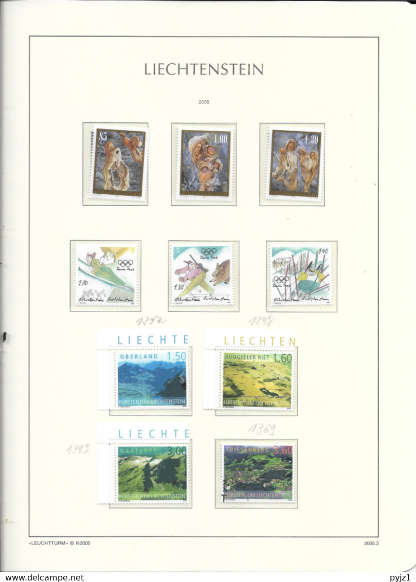 2005 MNH Liechtenstein, Year Complete According To Michel,  Postfris - Années Complètes