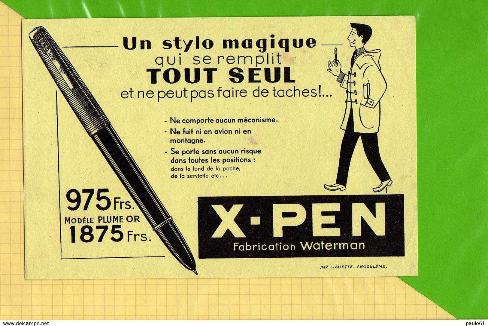 Buvard &amp; Blotting Paper : Stylo A Plume Or X. PEN - Papeterie