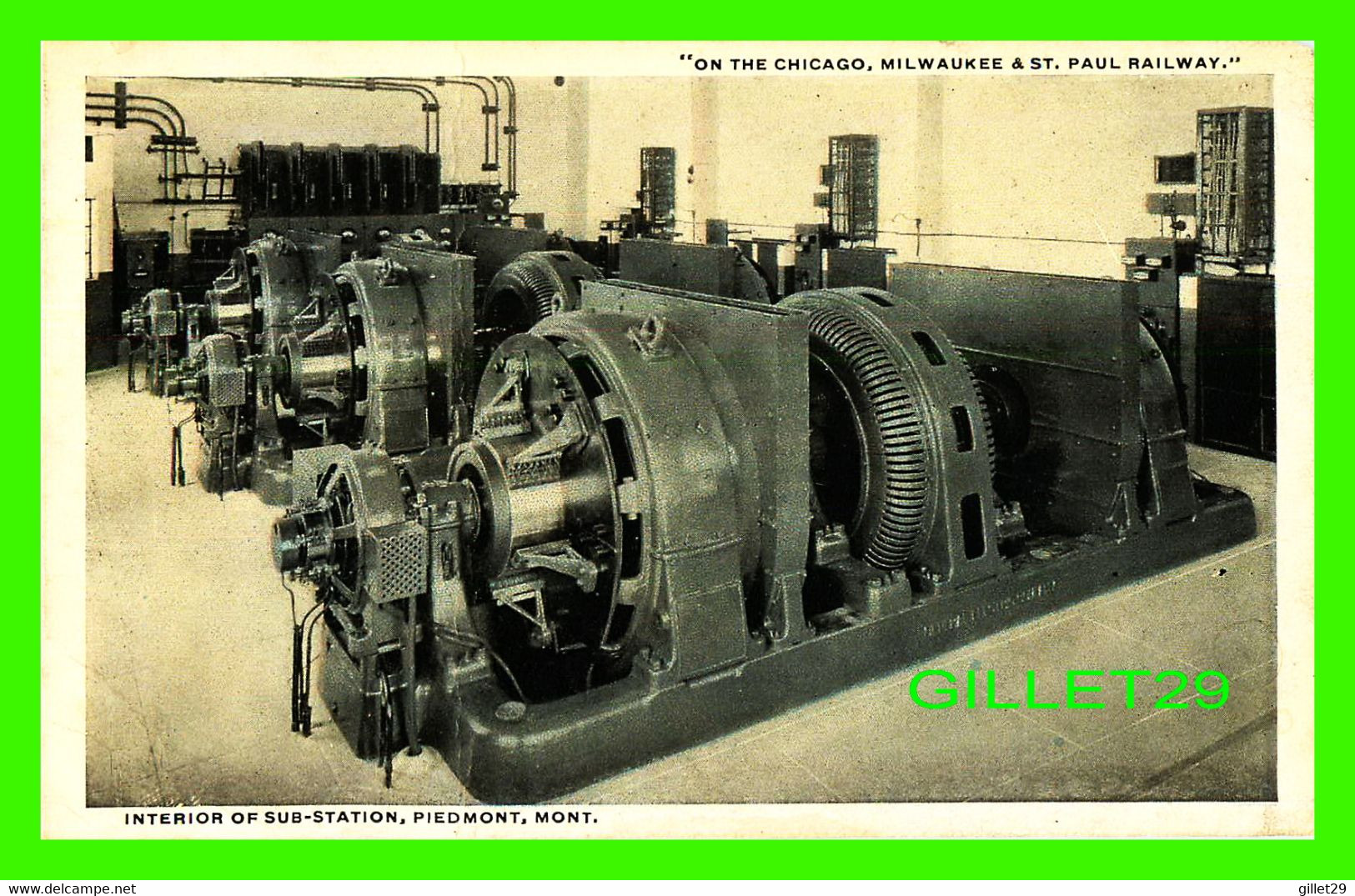 TRAINS - INTERIOR OF SUB-STATION, PIEDMONT, MONTANA - ON THE CHICAGO, MILWAUKEE & ST PAUL RAILWAY - - Equipment