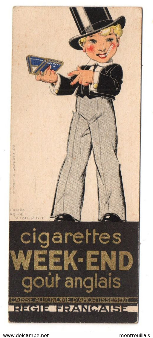 Marque Pages, Cigarettes Celtique Caporal Ordinaire, Week-end, Gout Anglais, Régie Française, Voir Scan - Articoli Pubblicitari