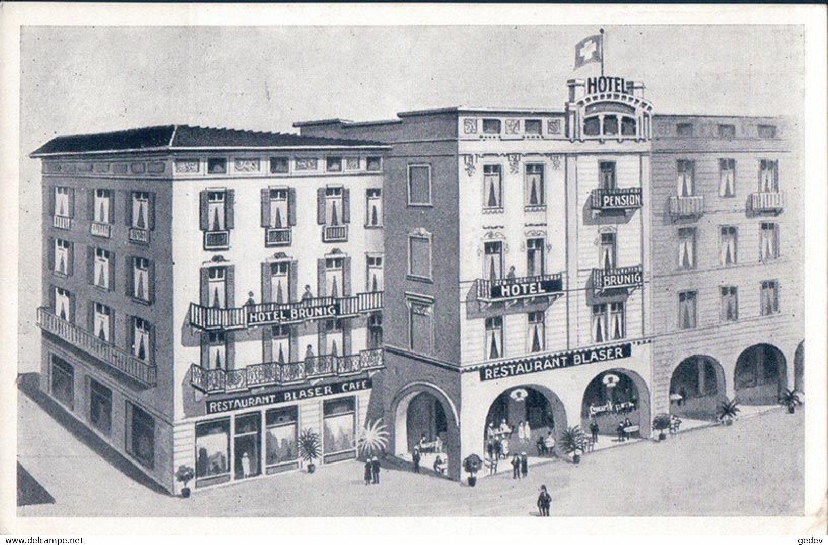 Lugano TI, Hotel Brünig-Blaser, Rud. Blaser Koch (1830) - Lugano