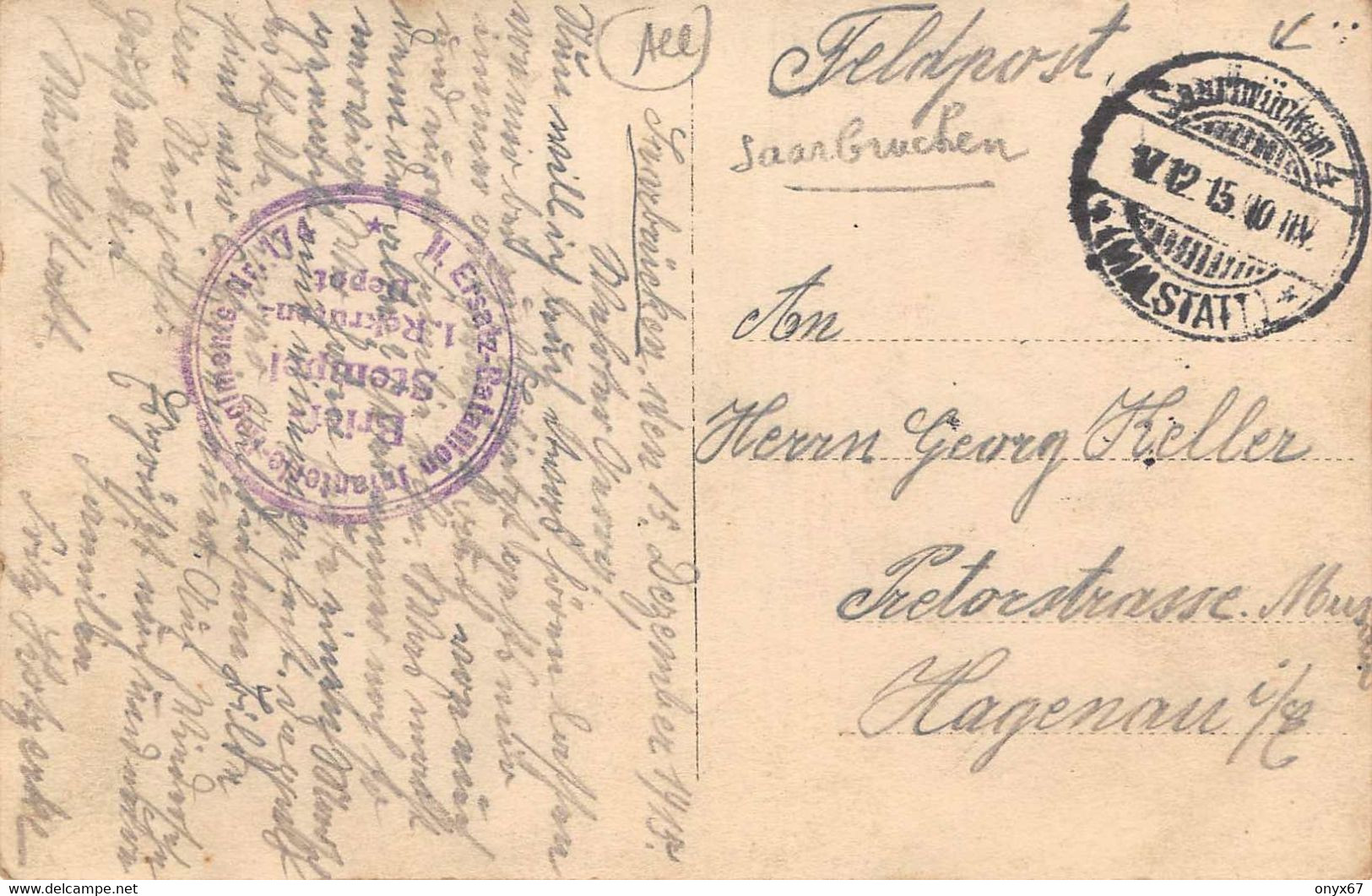 Carte Postale Photo Militaire Allemand SAARBRUCKEN-Saar-Allemagne-Soldaten Infanterie Regiment 174-Krieg-Stempel - Saarbruecken
