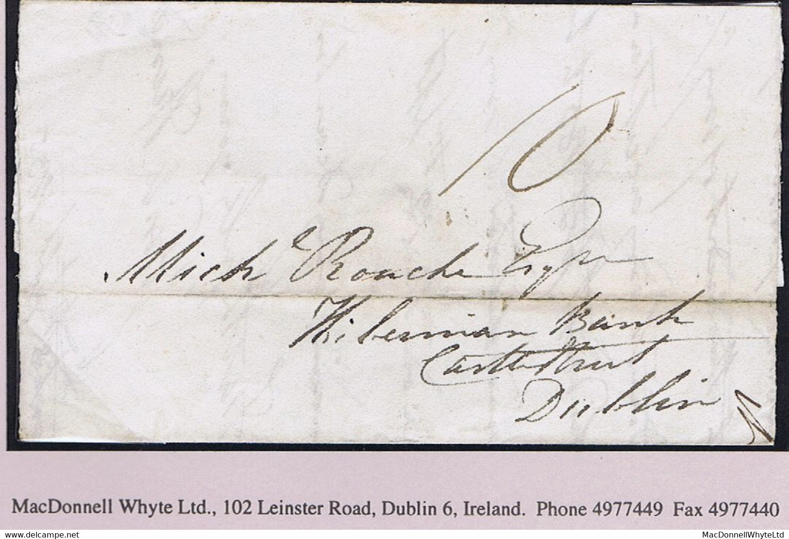 Ireland Galway 1835 2-line AHASCRAGH/PENNY POST In Black On Cover To Dublin Rated "10" - Prephilately