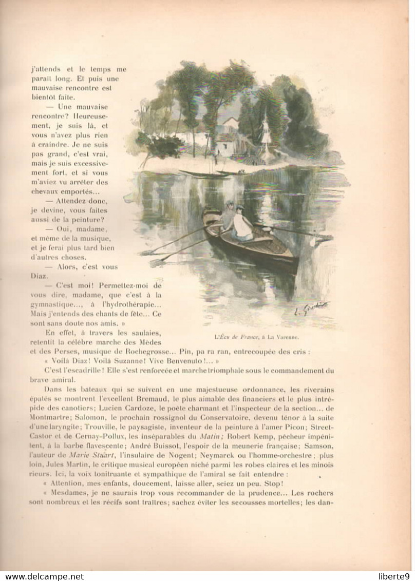 TOUR DE LA MARNE1891 - JOINVILLE les laveuses à BONNEUIL la Varenne le moulin brulé CHAMPIGNY MALTOURNÉE GOURNEY REGNIER