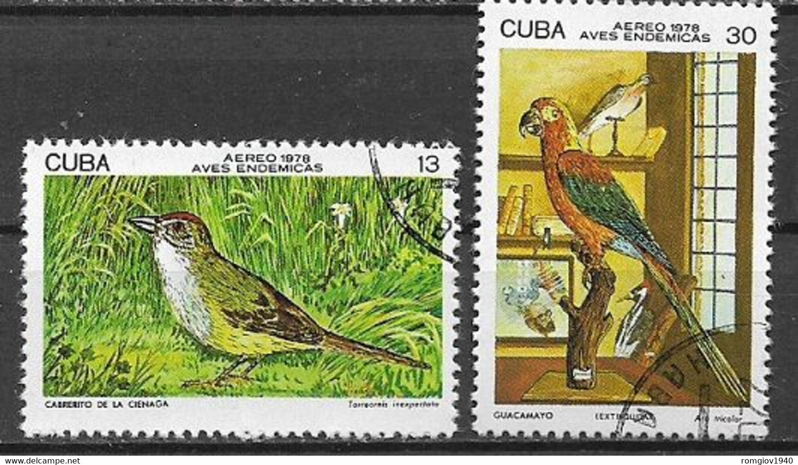 CUBA 1978 POSTA AEREA UCCELLI DI CUBA YVERT. 276-277 USATA VF - Otros & Sin Clasificación