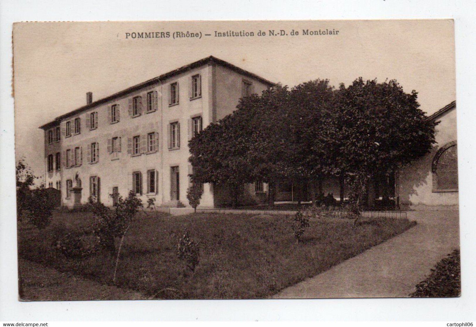 - CPA POMMIERS (69) - Institution De N.-D. De Montclair 1945 - Photo Chelle - - Andere & Zonder Classificatie