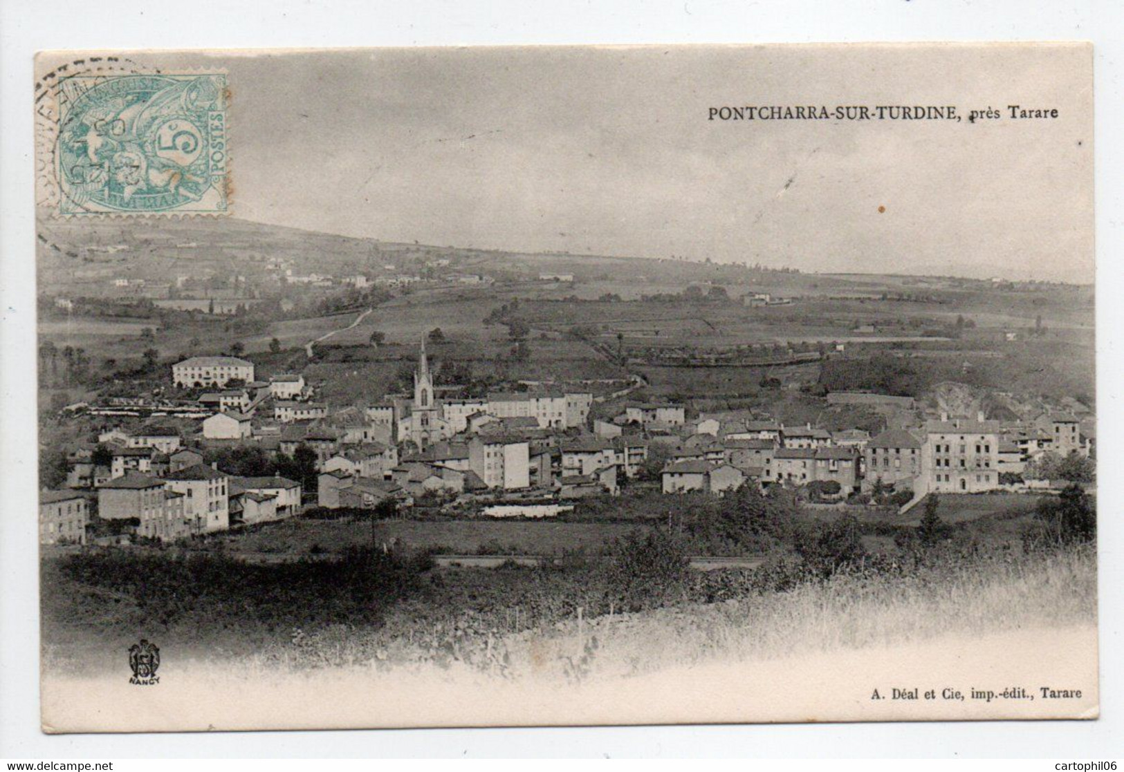 - CPA PONTCHARRA-SUR-TURDINE (69) - Vue Générale 1905 - Photo Déal - - Pontcharra-sur-Turdine