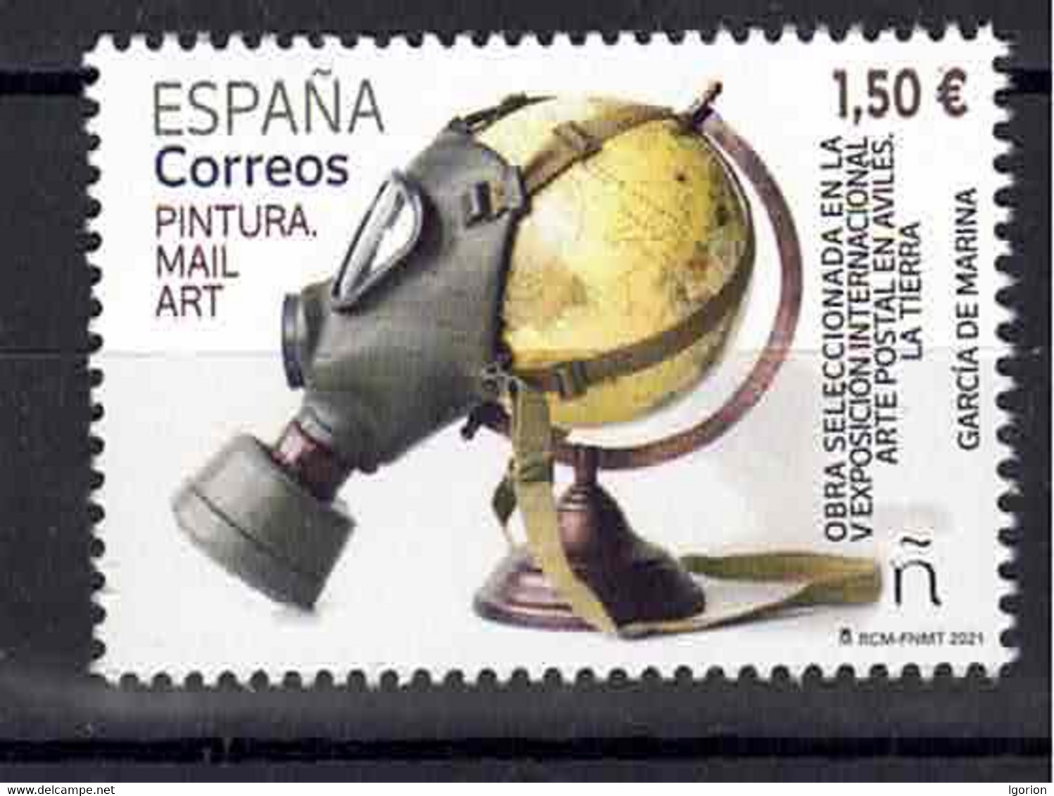 ESPAÑA 2021 ** MNH ED. 5479 PINTURA MAIL ART. AVILES. LA TIERRA - Unused Stamps