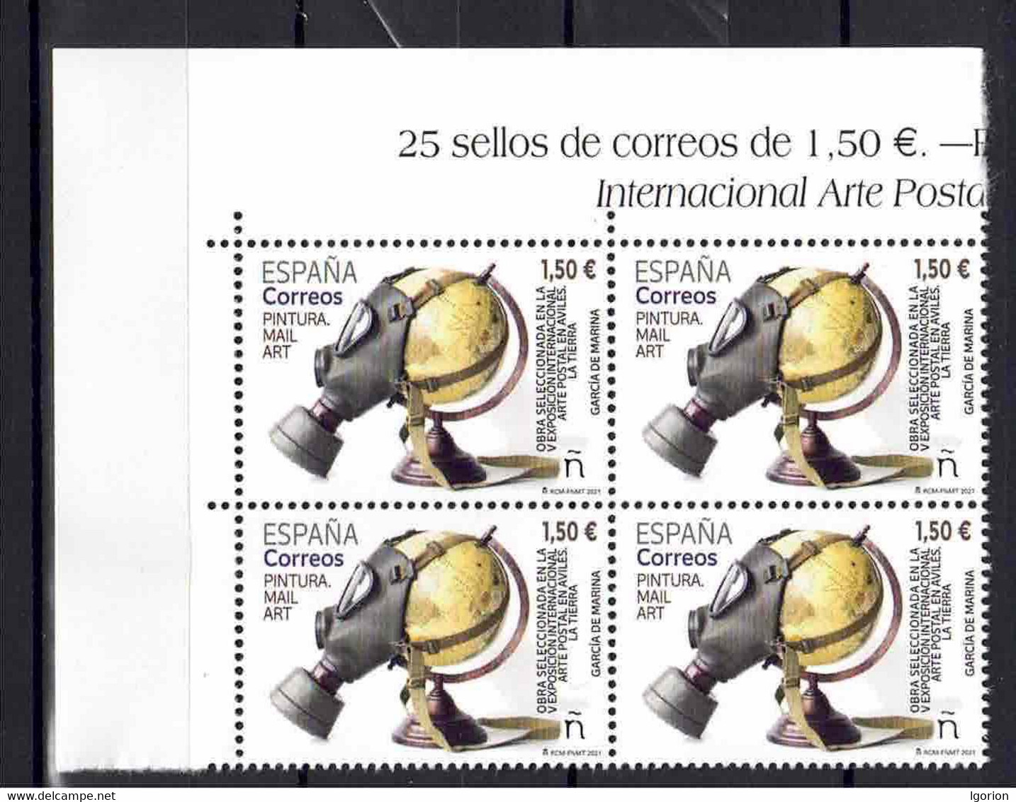 ESPAÑA 2021 ** MNH ED. 5479  PINTURA MAIL ART. AVILES. LA TIERRA BL.4 - Neufs