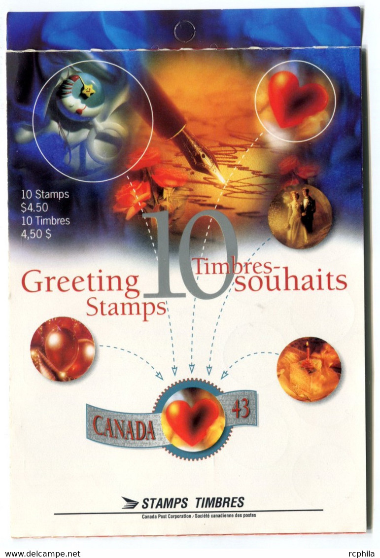 RC 20980 CANADA GREETING SOUHAITS CARNET COMPLET BOOKLET MNH NEUF ** - Ganze Markenheftchen