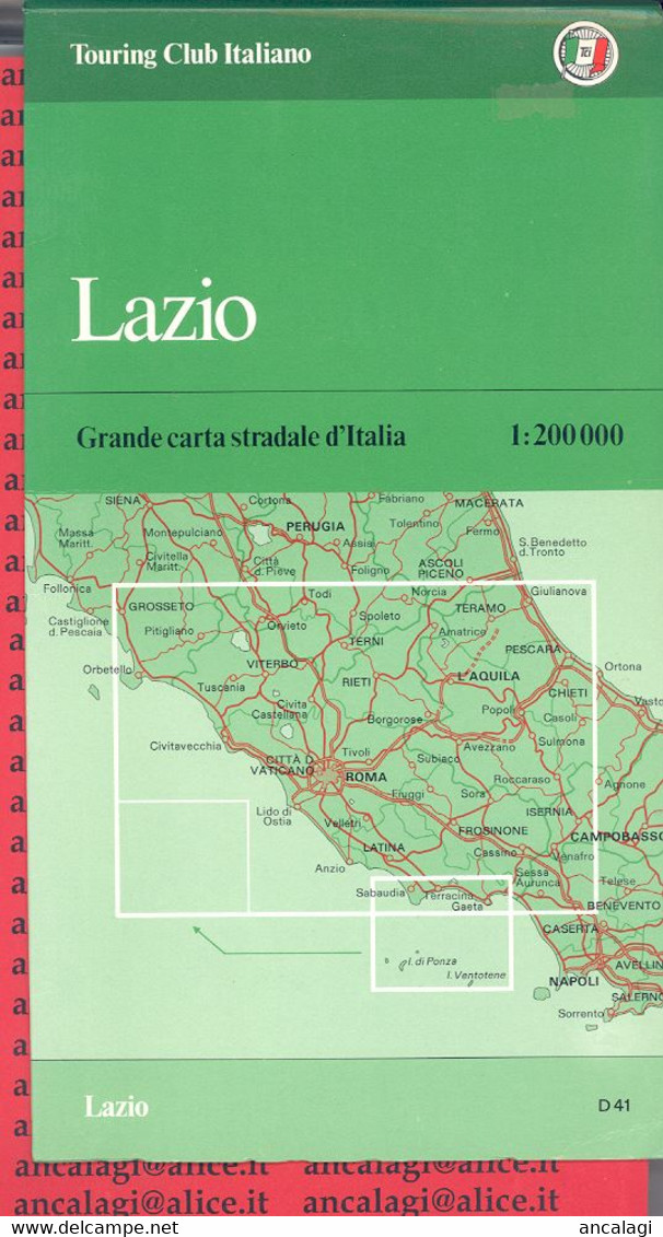 LIBRI 1687 - Grande CARTA STRADALE DEL LAZIO - 1: 200 000 - - Turismo, Viaggi