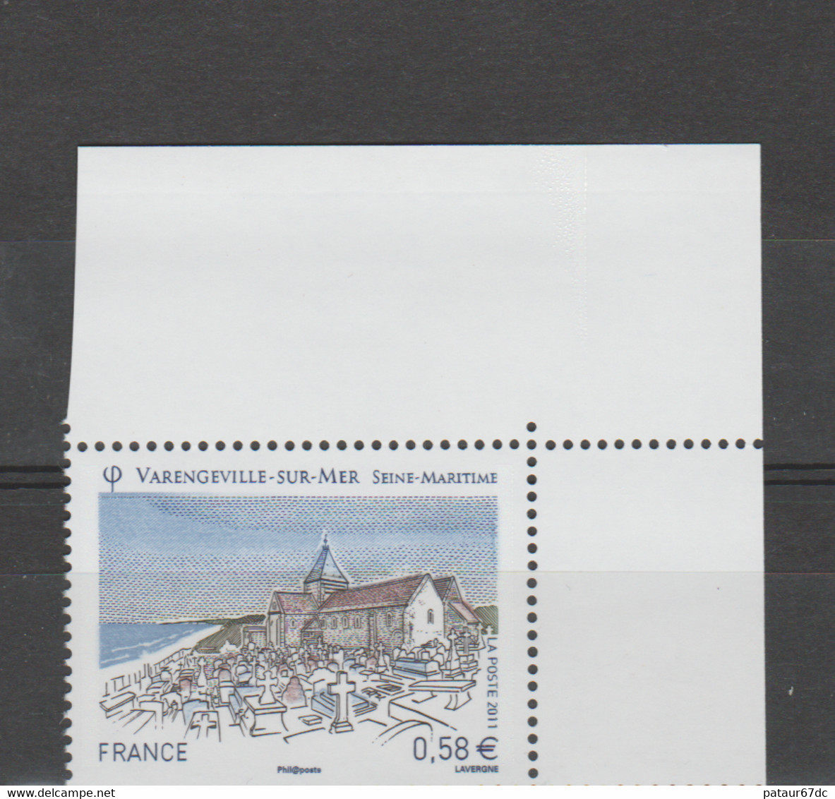 FRANCE / 2011 / Y&T N° 4562 ** : "Touristique" (Varengeville-sur-Mer - Seine Maritime) X 1 CdF Sup D - Unused Stamps