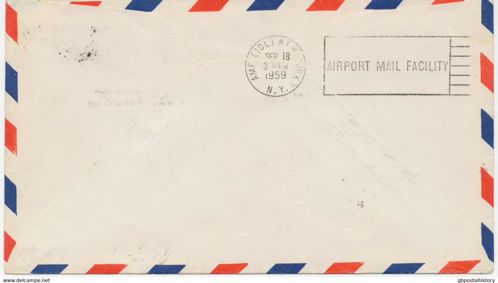 USA 1959 Selt. Kab.-Erstflug A.M. 8 -First Jet Air Mail Service Atlanta - UNO NY - 2c. 1941-1960 Covers