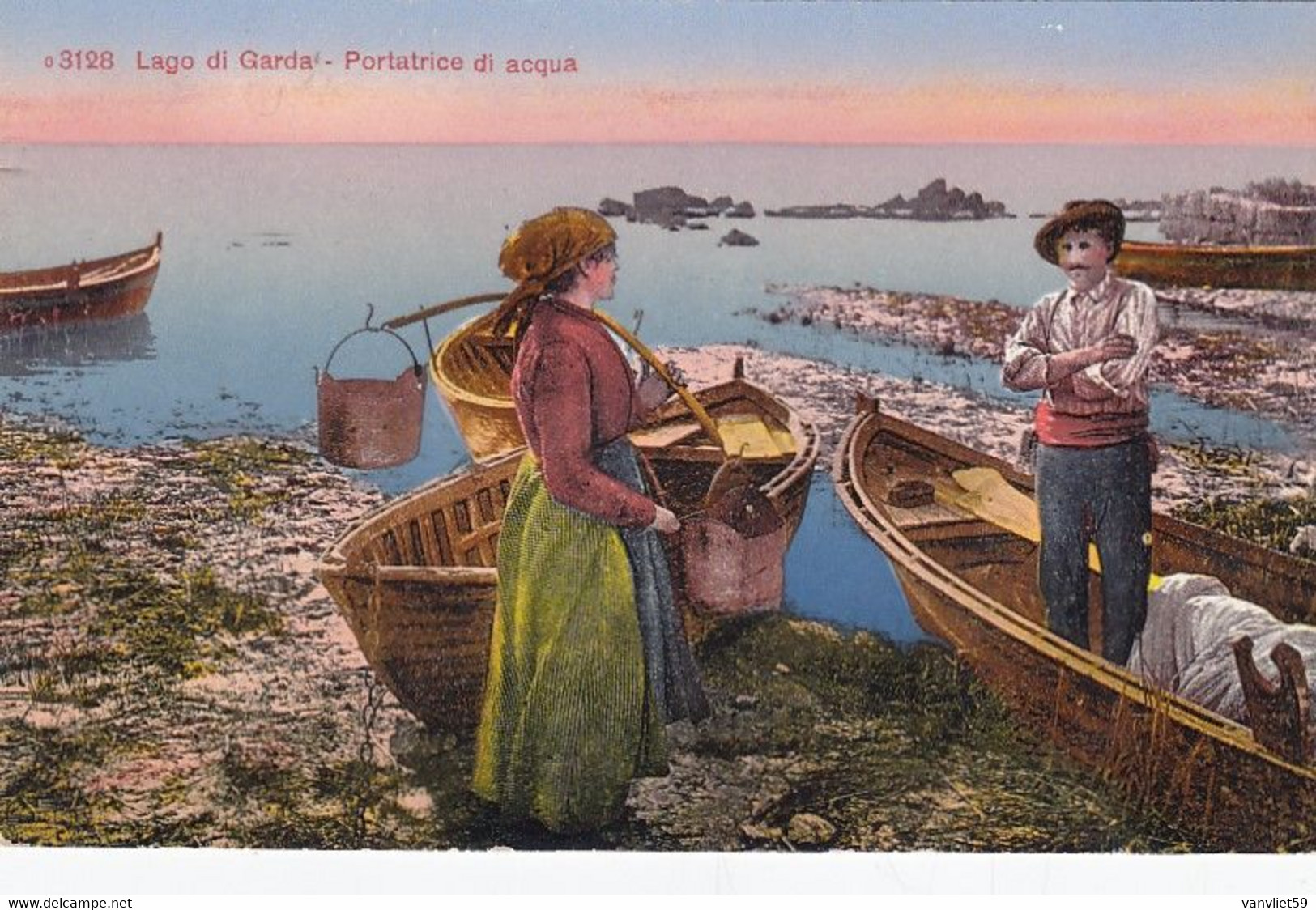 MALCESINE-RIVA-GARDA-DESENZANO-GARDONE-LAGO DI GARDA-PORTATRICE DI ACQUA-CARTOLINA NON VIAGGIATA-ANNO 1915-1925 - Verona