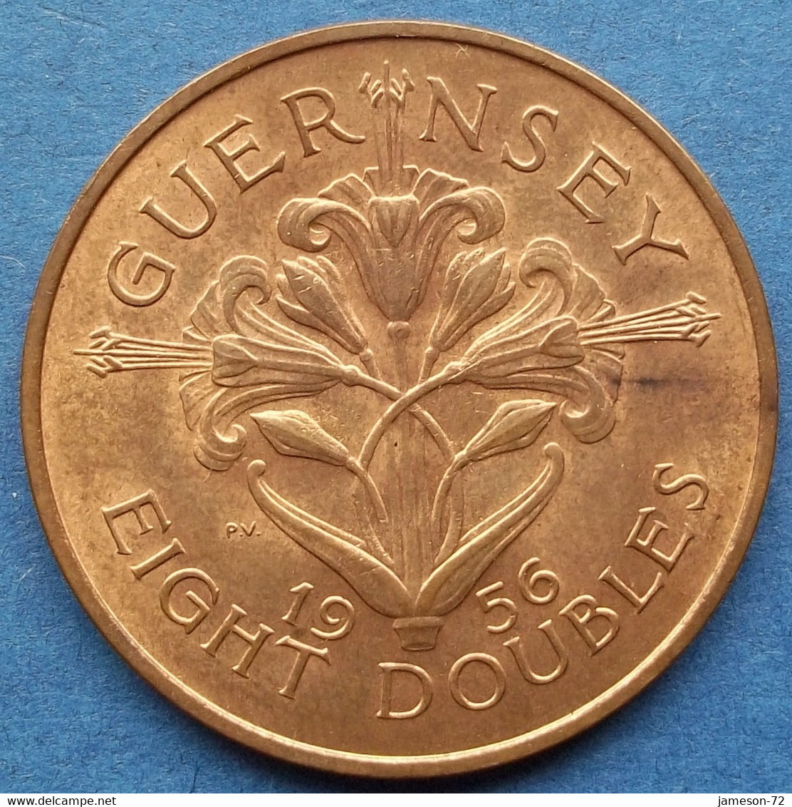 GUERNSEY - 8 Doubles 1856 KM# 16 Doubles Coinage (1830-1971) - Edelweiss Coins956 - Guernsey