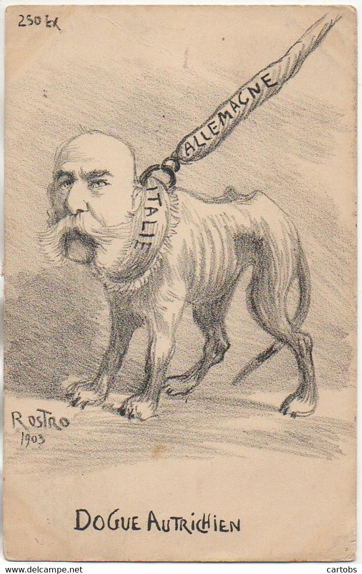 Politique Satirique : Illustrateur ROSTRO 1903  Le DOGUE AUTRICHIEN - Political Parties & Elections