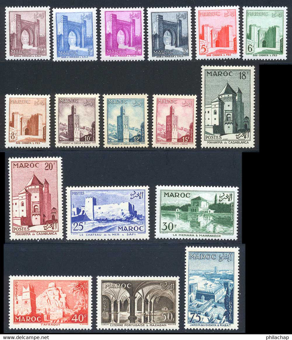 Maroc 1955 Yvert 345 / 361 ** TB - Unused Stamps