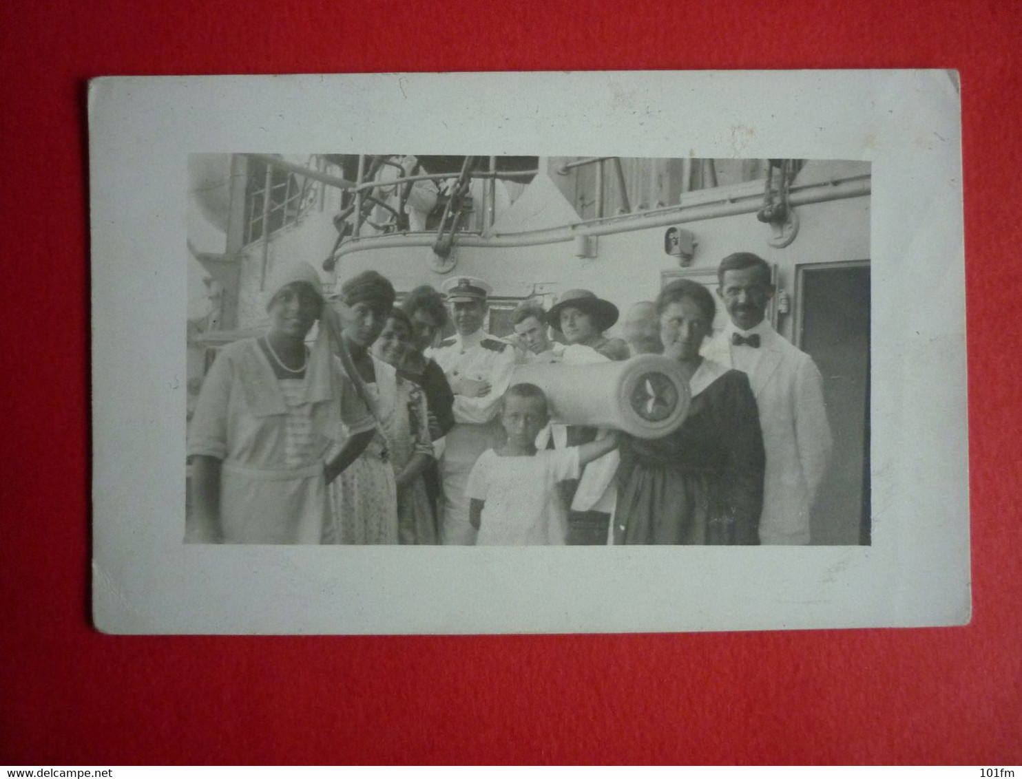 AUSTRIA - K.u.K.  KRIEGSMARINE ORIGINAL PHOTO , VISITORS AT WAR SHIP , POLA - PULA - Guerre