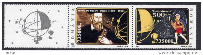 ROMANIA 2003 500th Anniversary Of Nostradamus MNH / **.  Michel 5751-52 Zf - Neufs