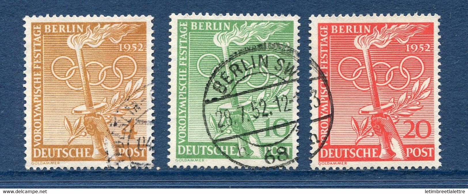 ⭐ Allemagne Berlin - YT N° 74 à 76 - Oblitéré - 1952 ⭐ - Oblitérés