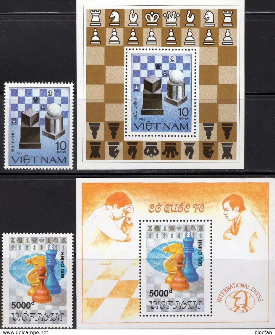 König Schachspiel 1991 Vietnam 1342,Block 18,2372+Bl.91 ** 24€ Schach Hoja Blocs Bloque Sheets Ss History Bf Chess - Chess