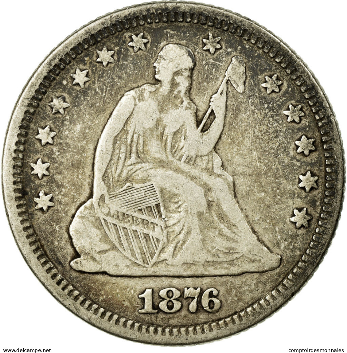 Monnaie, États-Unis, Seated Liberty Quarter, Quarter, 1876, U.S. Mint - 1838-1891: Seated Liberty (Liberté Assise)