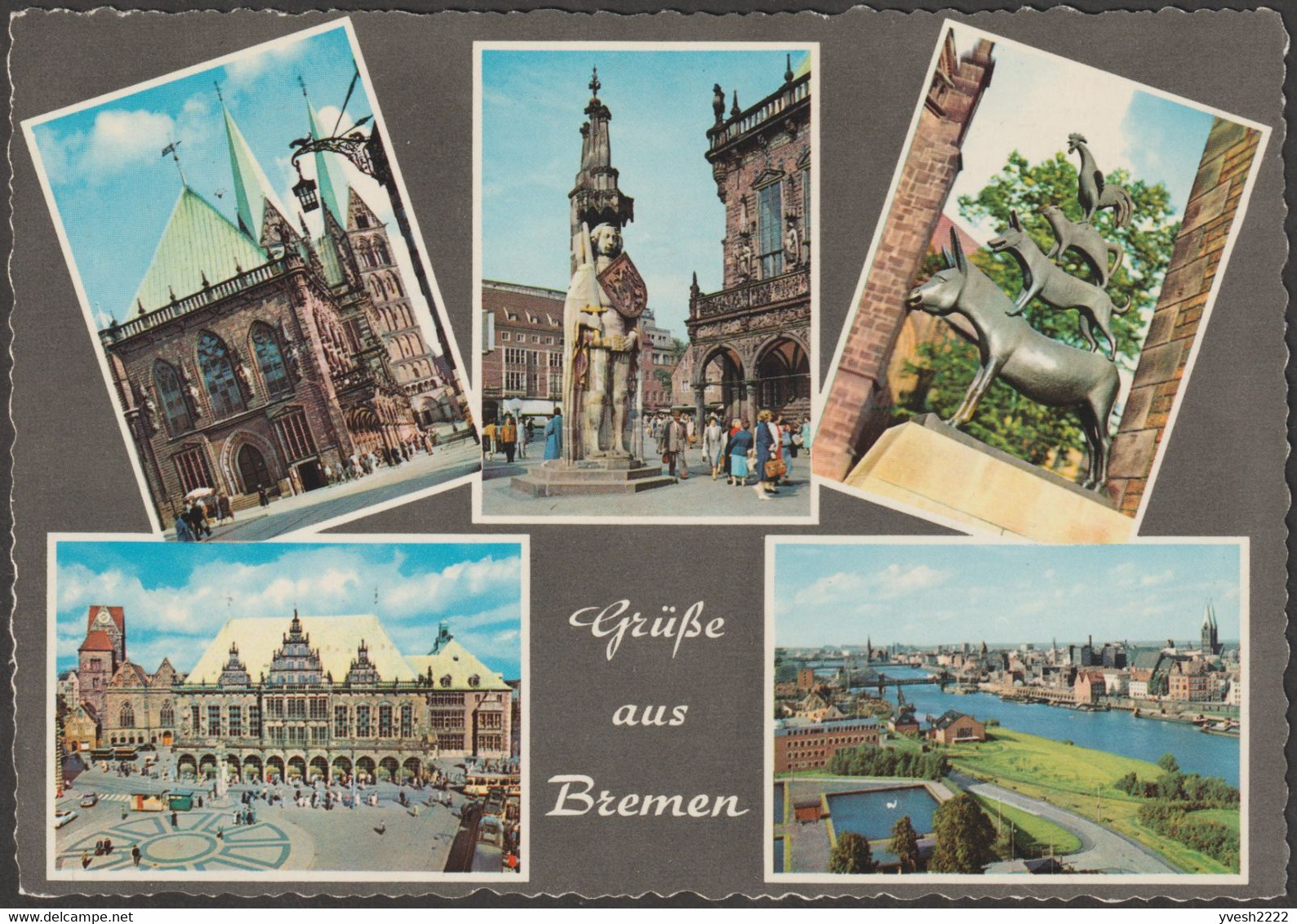 Allemagne 1960. Entier Postal Timbré Sur Commande. Die Bremer Stadtmusikanten (Grimm). Coq, Chat, Chien, âne, Roland - Gallinaceans & Pheasants