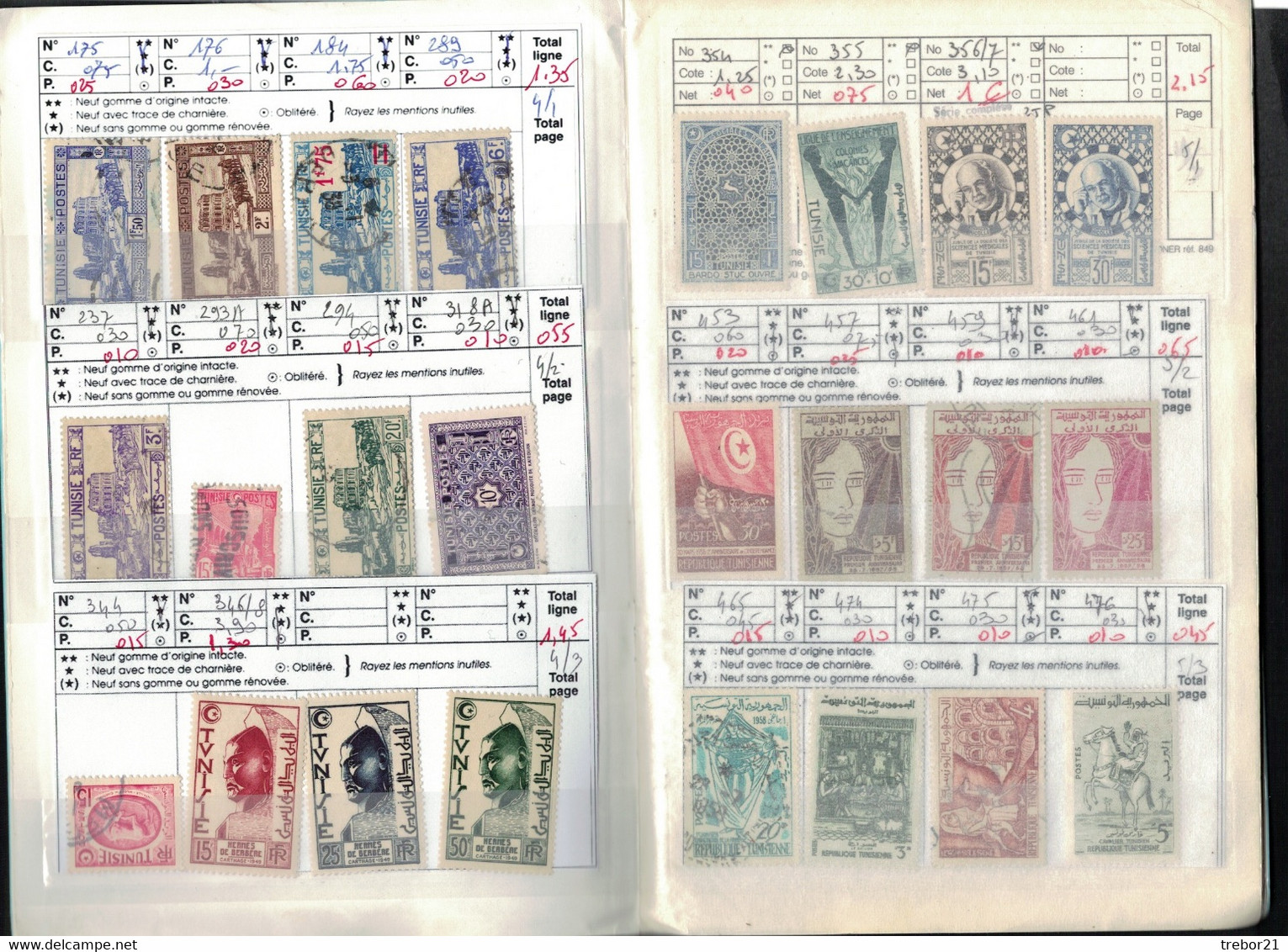 Carnet De TUNISIE - Cote Yvert = 196 €uros - Collections (en Albums)