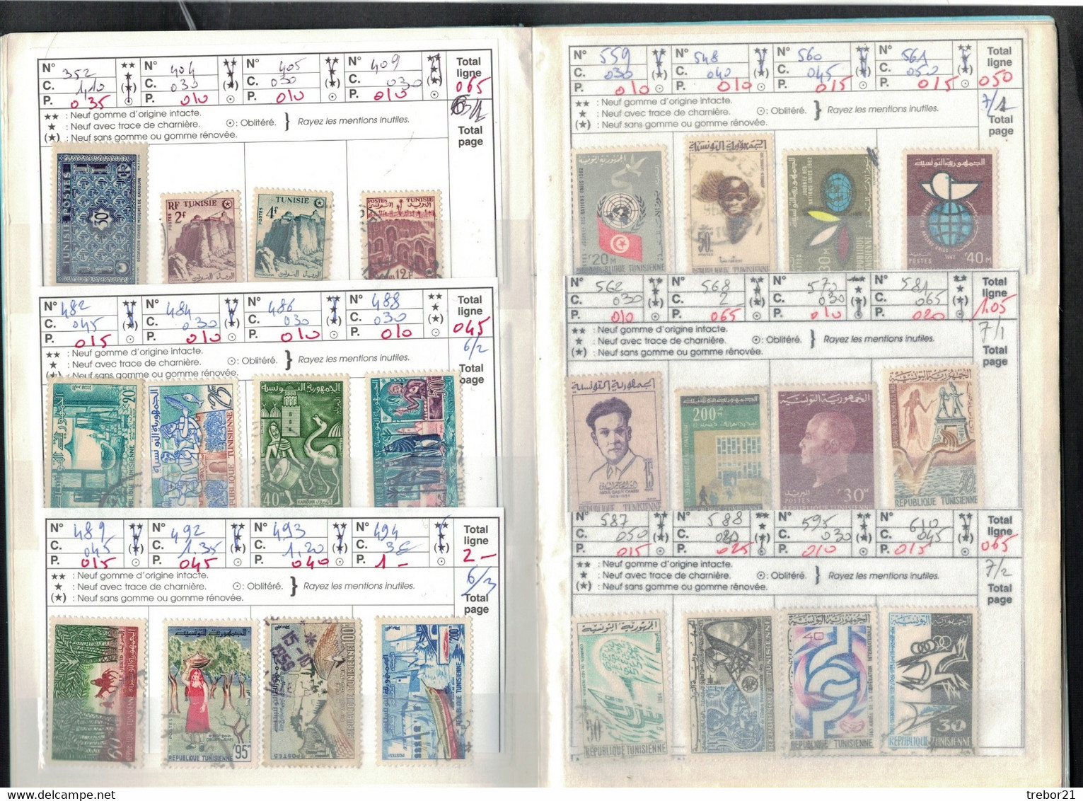 Carnet De TUNISIE - Cote Yvert = 196 €uros - Collections (en Albums)