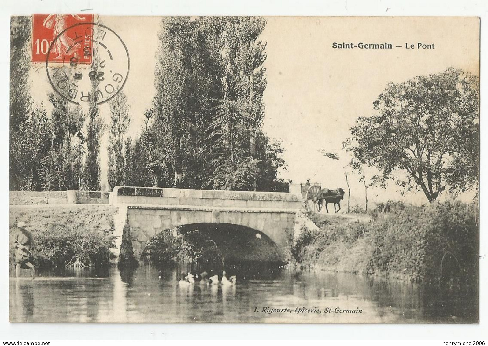 46 Lot Saint Germain Le Pont Cachet Gourdon 1913 - Gourdon
